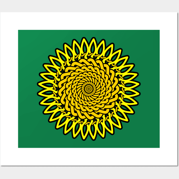 Celtic Knot Sunflower Drawing Wall Art by Braznyc